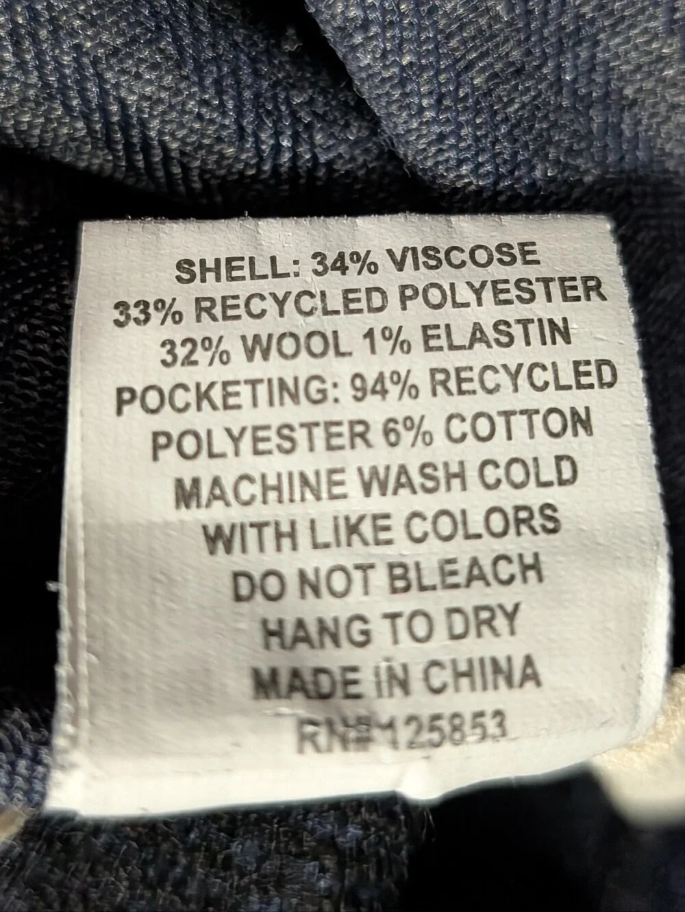 Taylor Stitch The Carmel Pant Men’s 30 Navy Wool Blend Drawstring 2108CPNW